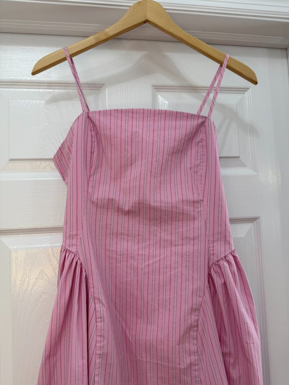Maeve Anthropologie Pink Stripe Fitted A-Line Midi Dress Size M - Picture 3 of 10